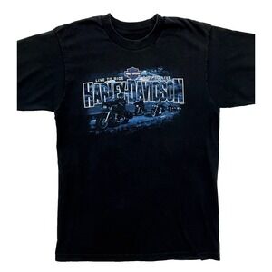 Harley Davidson Men's Black T-Shirt Mt. Pleasant Michigan Live To Ride Large